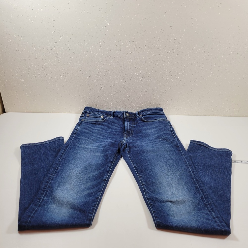 American Eagle Slim Straight Jeans Mens 30x34‎ Blue Excellent Airflex+ Denim